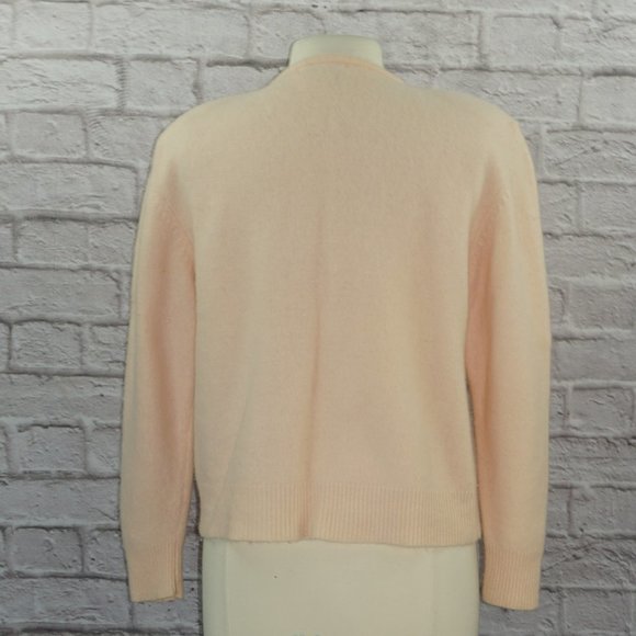 Vintage 80s Lambswool Angora Cardigan Sweater XL - Picture 5 of 9